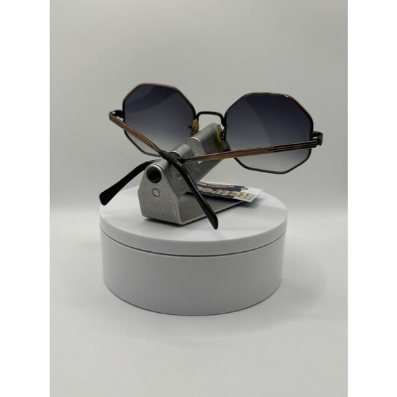 NEW Vintage Oversize Eyeglasses | Non Rx | Grey Fade Lens | Octagon Metal Frame main image 4